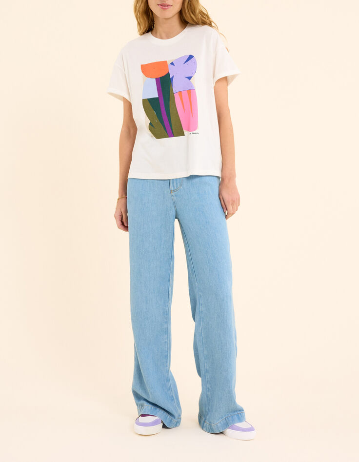 Camiseta blanca floral gr&aacute;fico I.Code x THE FEEBLES-6