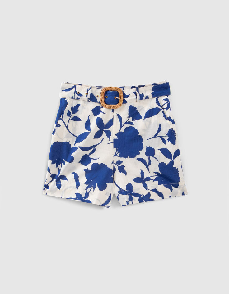 Short imprim&eacute; maxi floral bleu I.Code -4
