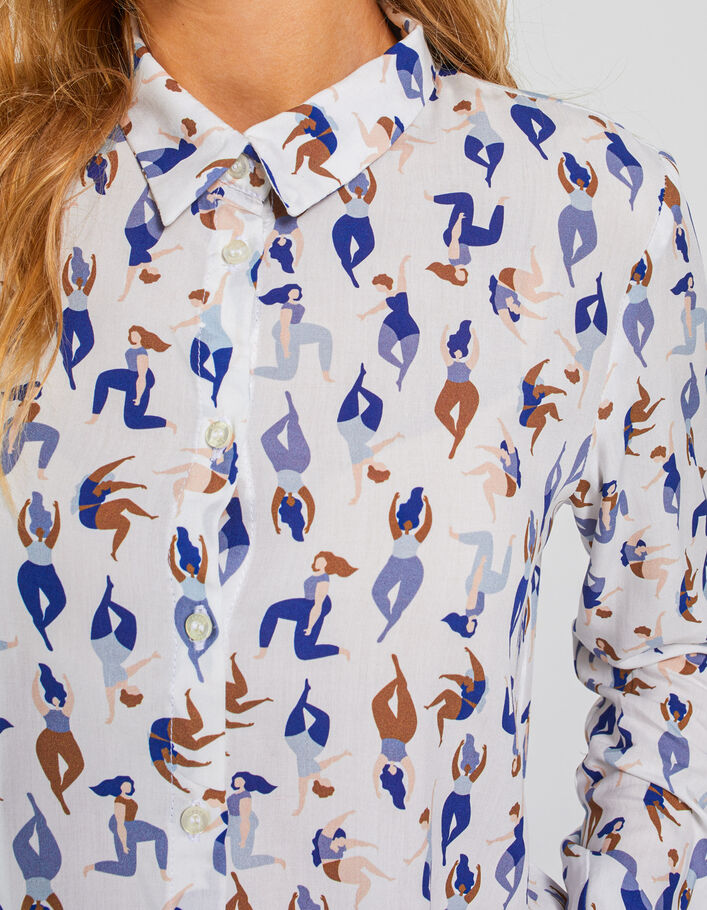 Cremeweiße Bluse mit Women-Print I.Code - I.CODE