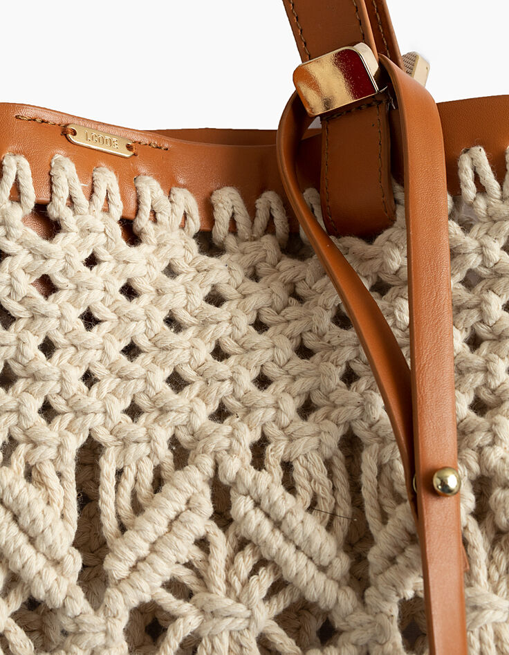 Sac sable forme tote-bag esprit tissage I.Code-4