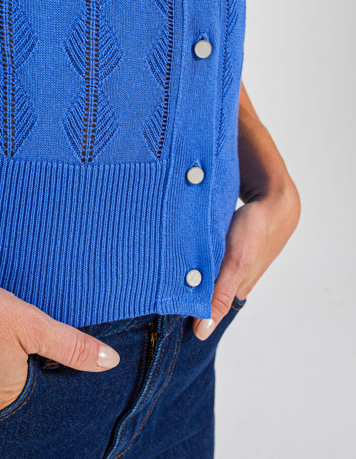 I.Code cobalt knit short sleeve cardigan - I.CODE