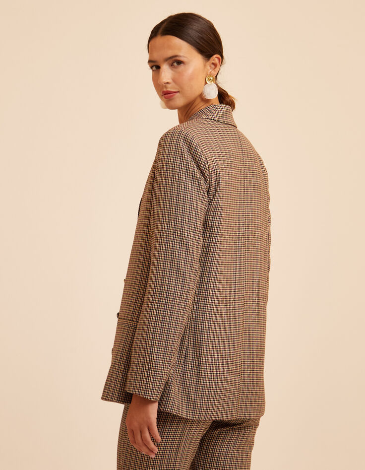 Veste de tailleur beige motif pied-de-puce I.Code-4 Veste de tailleur beige motif pied-de-puce I.Code-4