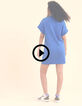 Blaues Kleid Polokragen Reißverschluss I.Code-2