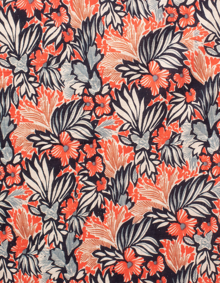 Quadratischer roter Schal mit Pflanzen-Print I.Code-3 Quadratischer roter Schal mit Pflanzen-Print I.Code-3