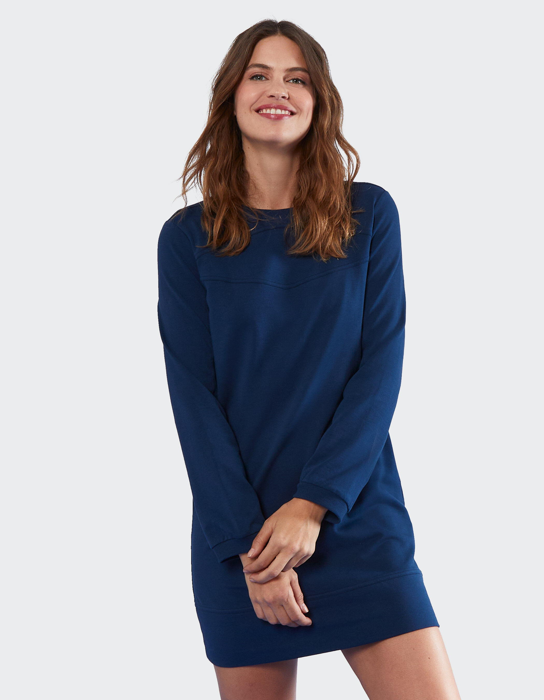 I.Code navy sweatshirt dress with slogan on back