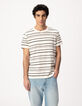 Wei&szlig;es Herren-T-Shirt mit schwarzem Streifendesign-2