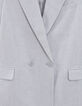 Graue paillettenbesetzte Anzugjacke f&uuml;r Damen mit Doppelreihern-7