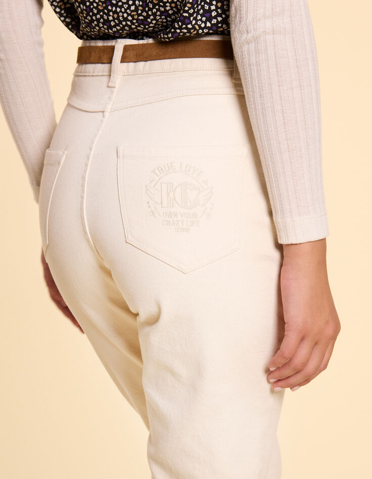 Cremeweiße Boyfit-Jeans I.Code-4