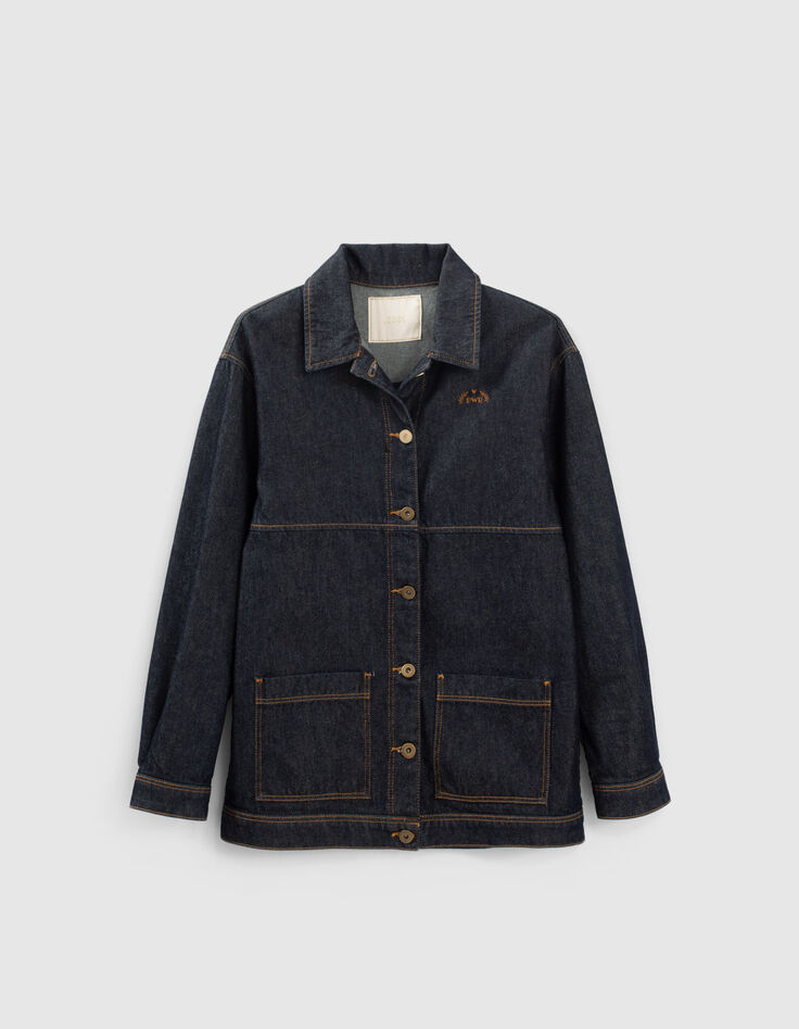 I.Code raw denim jacket with XL pockets-2