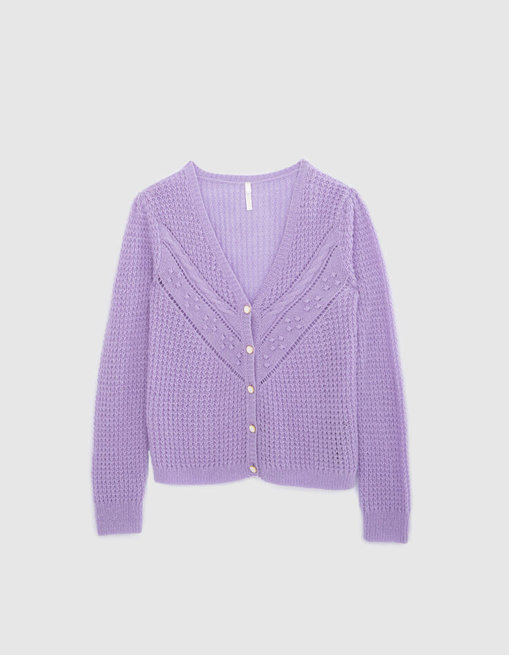 I.Code violet decorative knit cardigan-5