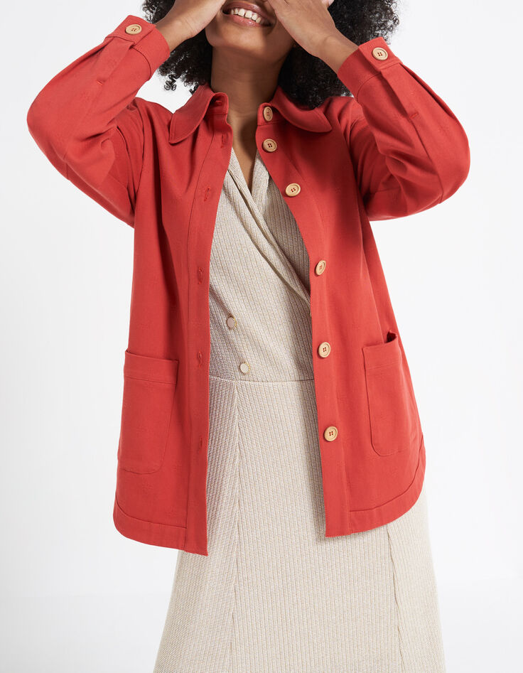 Veste terracotta jacquard étoiles I.Code-1