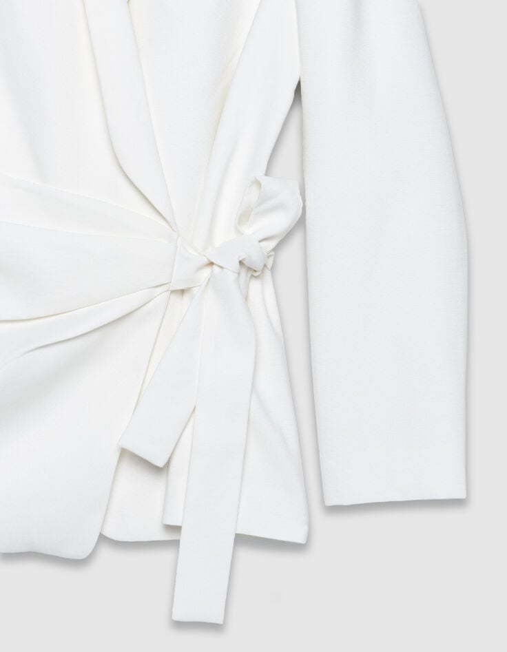 Women's white knotted-side suit jacket-9