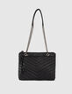 1440 Reporter Tasche Damen gesteppte Leder doppelt-1