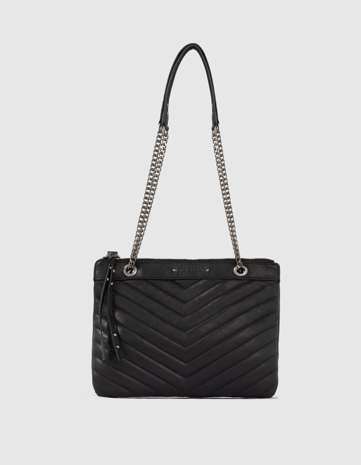 1440 Reporter Tasche Damen gesteppte Leder doppelt-1