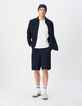 Herren slim navy seersucker DRY FAST Hemd-1