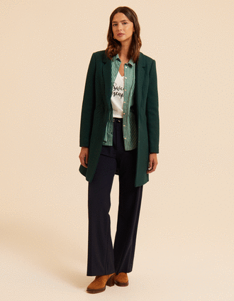 Manteau vert parementure doudoune amovible I.Code