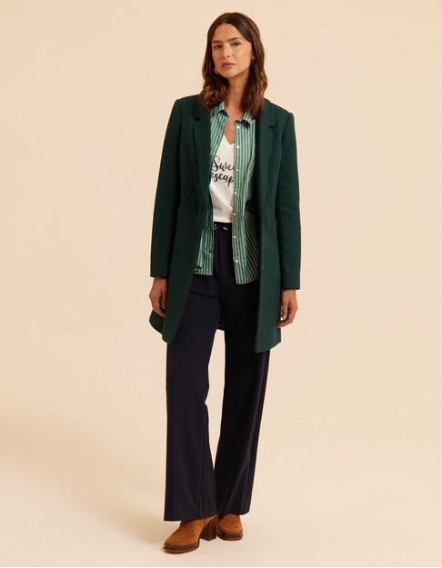 Manteau vert parementure doudoune amovible I.Code