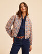 I.Code blue/flowers quilted reversible bomber jacket-1