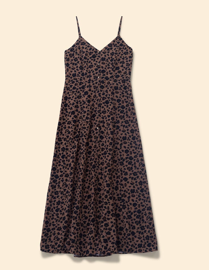 I.Code long leopard print dress with thin straps-1 I.Code long leopard print dress with thin straps-1