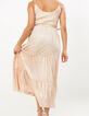 Hibiskusrosa, langes Kleid mit goldfarbenem Glitzer I.Code-3