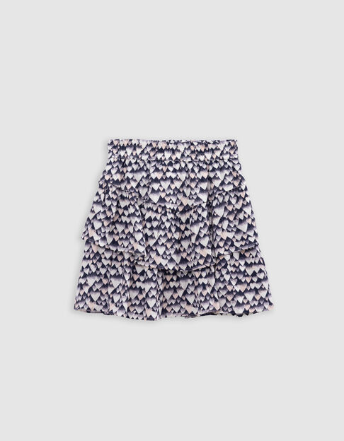Jupe marine LENZING™ ECOVERO™ cœurs fille - IKKS