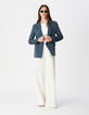 Marineblauw satijnen colbert voor Dames-1