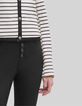 Cremewei&szlig;er Damenpiqu&eacute;blazer mit schwarzen Streifen-5