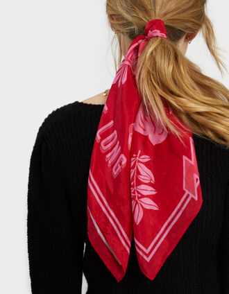 I.Code flash pink rock motif scarf
