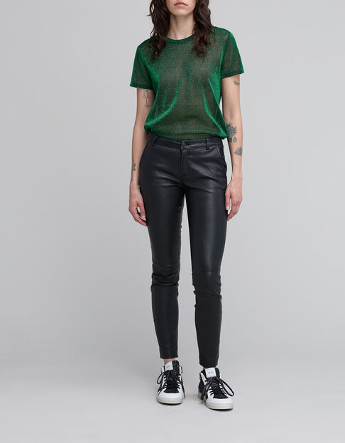 Pastellgr&uuml;nes Damen-T-Shirt Lurex Animalprint - IKKS