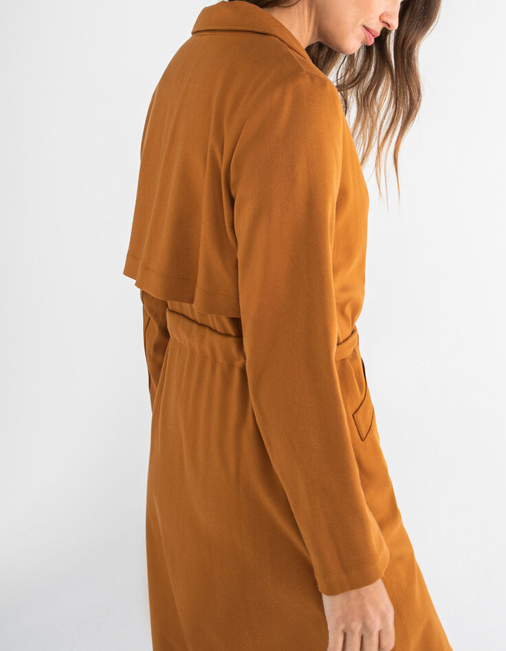Geelbruine trench met fantasieknopen I.Code-3