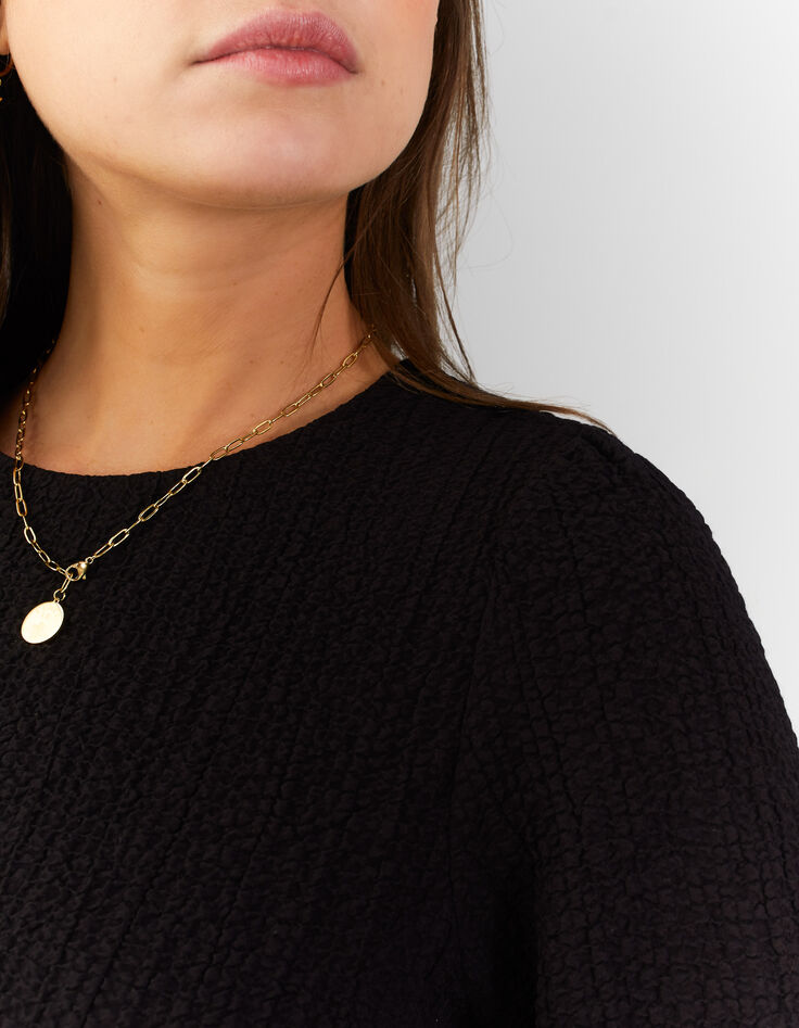 Blouse noire gaufrée I. Code -2