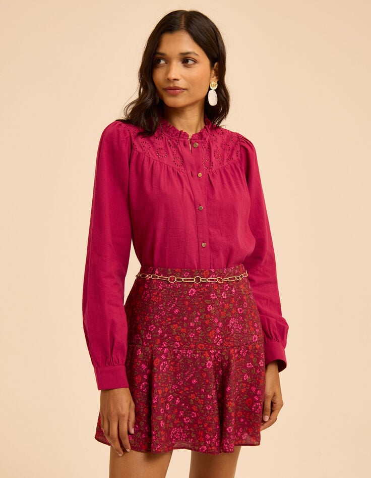 I.Code pink eyelet embroidery with front-1 I.Code pink eyelet embroidery with front-1