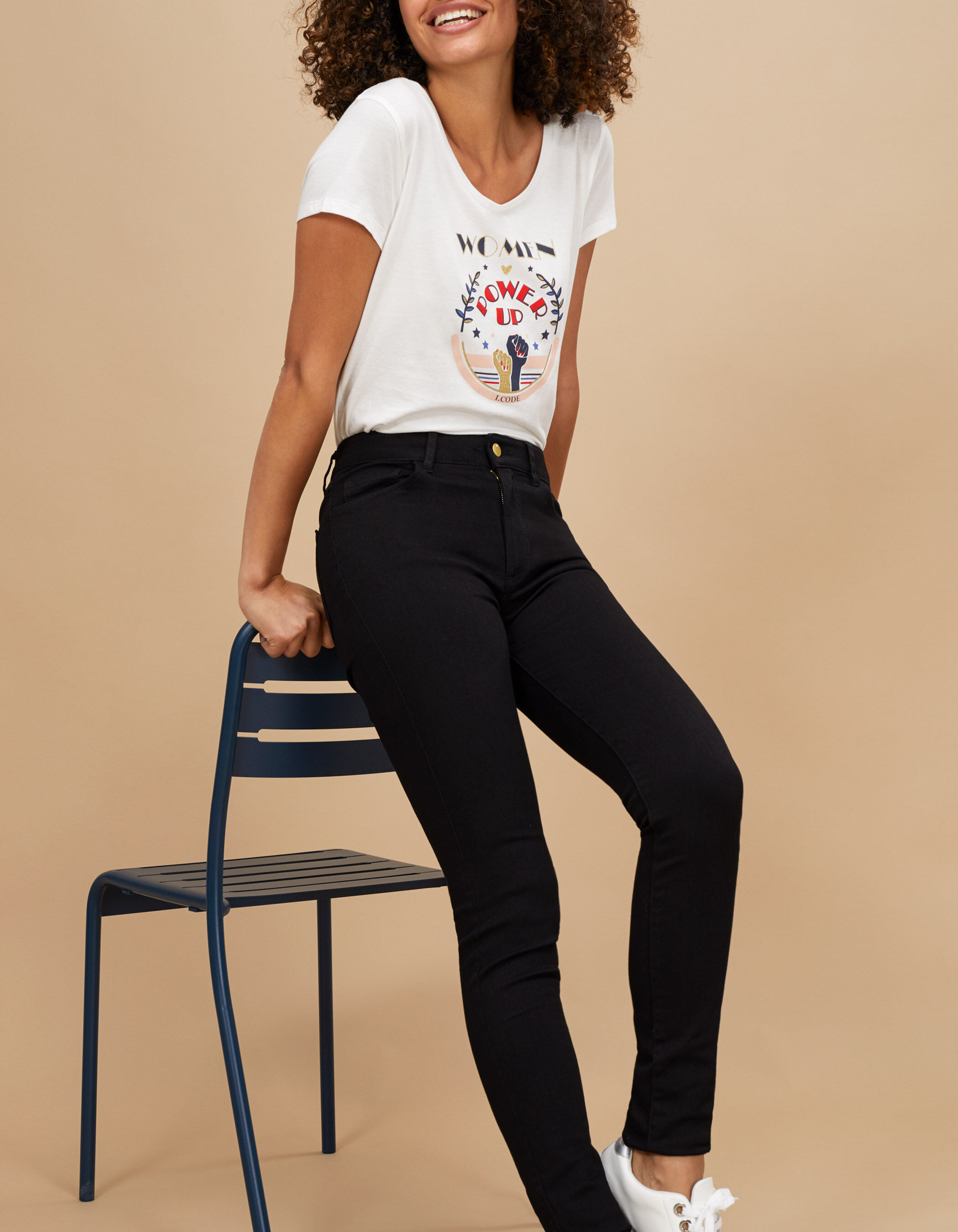 Jean slim noir top