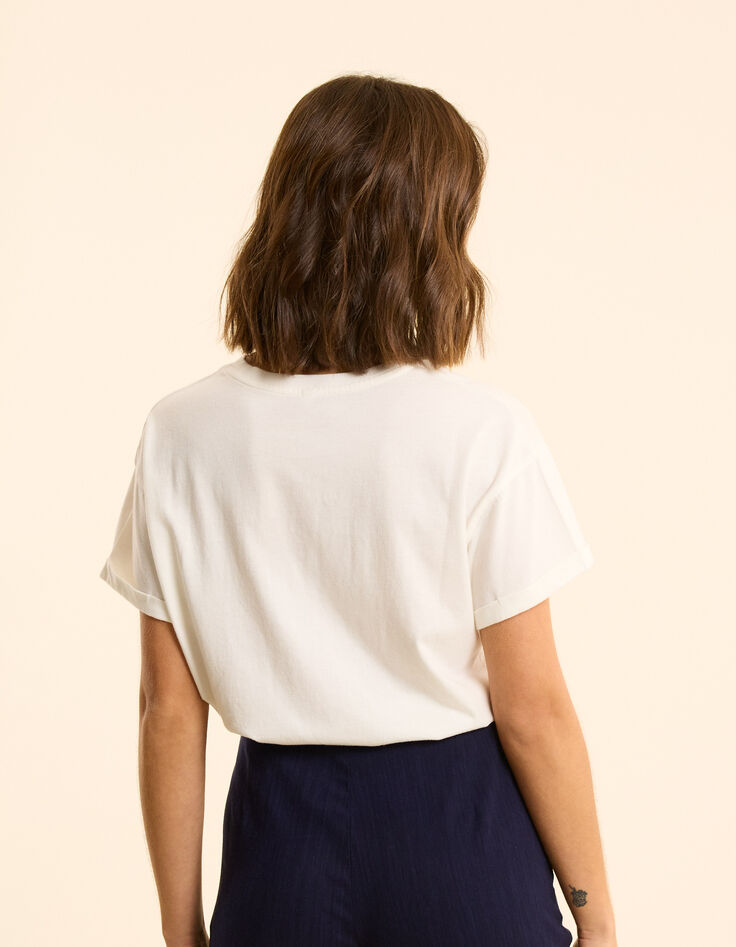 Camiseta manga corta blanca mensaje bordado I.Code-5