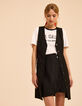 Tee-shirt manches courtes blanc message brodé noir I.Code-7