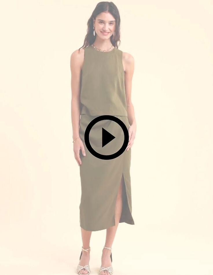 Top kaki boutonn&eacute; dos I.Code-8