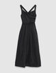 Damesjurk chique zwarte tafzijde strapless-7