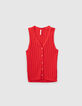 Cardigan cherry tricot côtelé sans manches I.Code-6