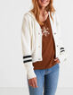 Gebroken wit gebreid vest met gestreepte mouwen I.Code-2