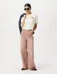 Rosa weite Damenjeans hoher Bund MILA-1