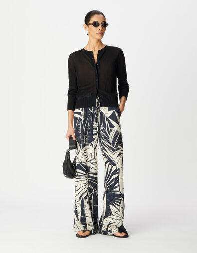 Marinefarbene Maxi-Hose mit weitem Bein f&uuml;r Damen - IKKS