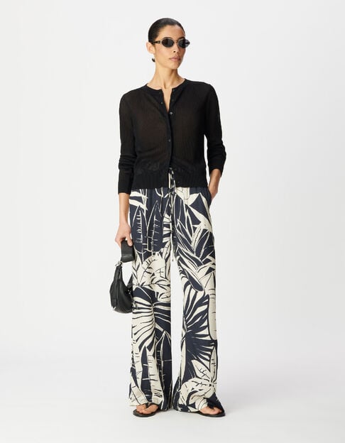 Marinefarbene Maxi-Hose mit weitem Bein f&uuml;r Damen - IKKS
