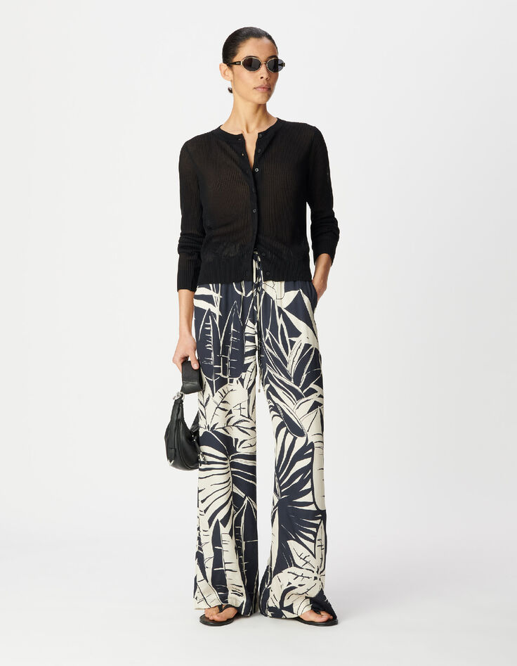 Marinefarbene Maxi-Hose mit weitem Bein f&uuml;r Damen-1