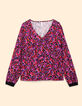 I.Code black camouflage print blouse color-5