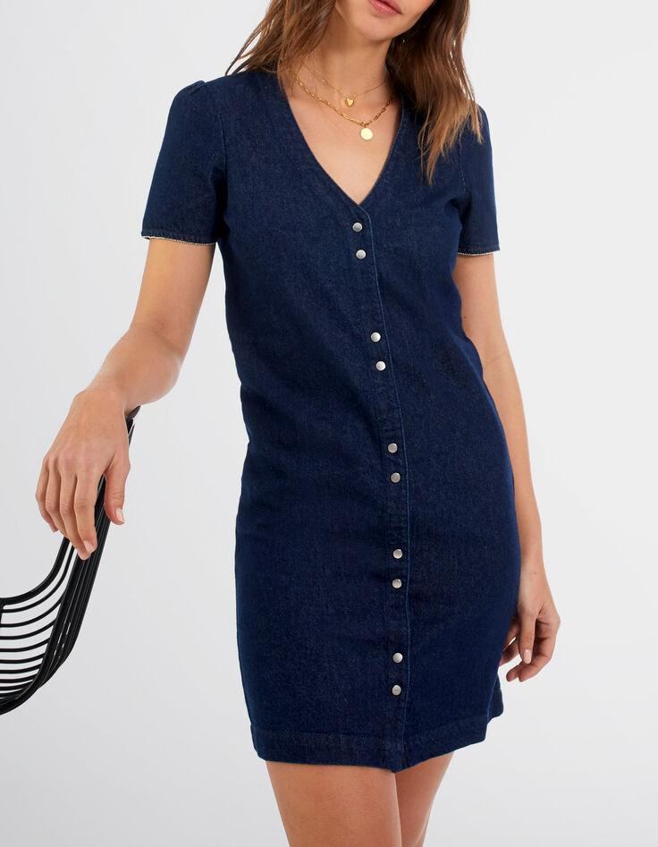 Robe en jean brut toute pressionnée I.Code -1