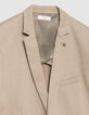 Dunkelbeige Anzugjacke aus Leinen f&uuml;r Herren-5