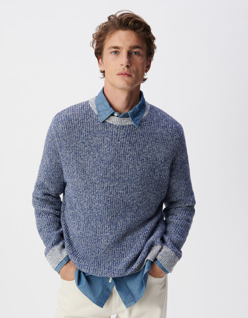 Blauer Strickpullover f&uuml;r Herren - IKKS
