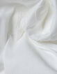 Camiseta con mensaje flocado de terciopelo blanco-9