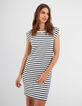 Robe marinière blanc cassé rayée marine I.Code-6