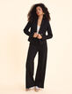 Schwarze elegante Hose mit Seemannsknopfleiste I.Code-1